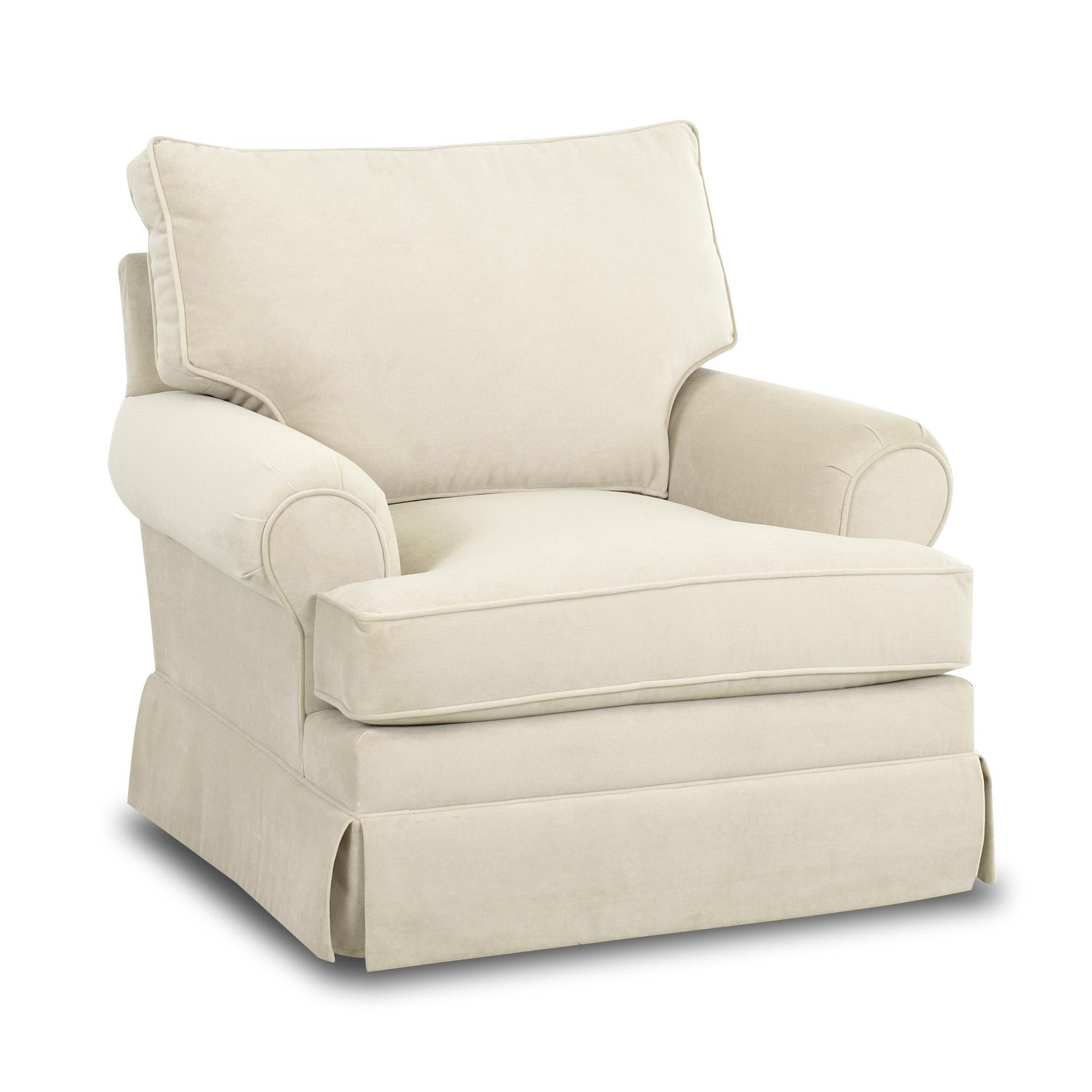 Klaussner Chairs and Accents Carolina Rolled Arm Chair With Skirt